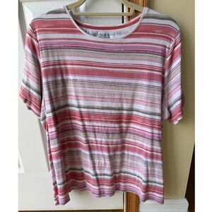 Croft & Barrow Pink Striped T-shirt